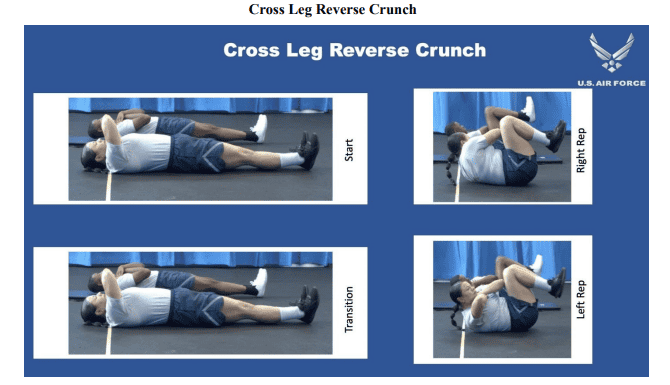 Air Force Cross Leg Reverse Crunch Exercise 2024