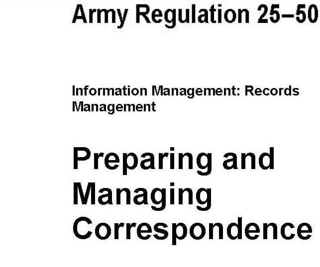 AR 25-50 Army Regulation