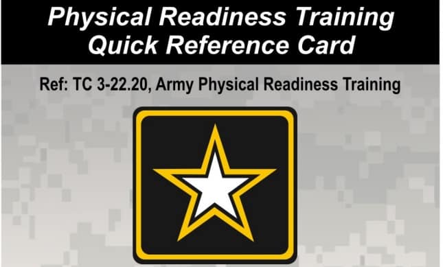 Army PRT Quick Reference Card